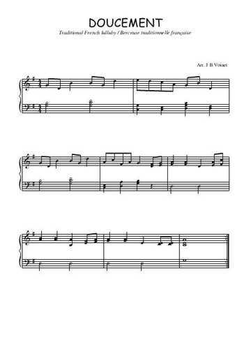 Téléchargez l'arrangement pour piano de la partition de Doucement en PDF
